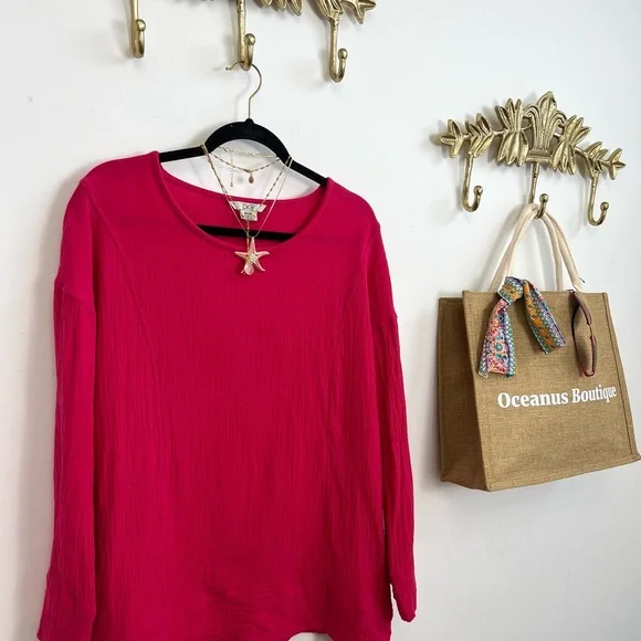 100% Cotton waffle fushia pink long sleeve m
Ptp 20” - Picture 3 of 4